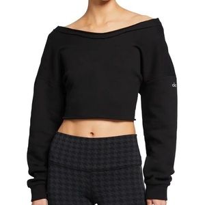 Alo Yoga black crop sweatshirt